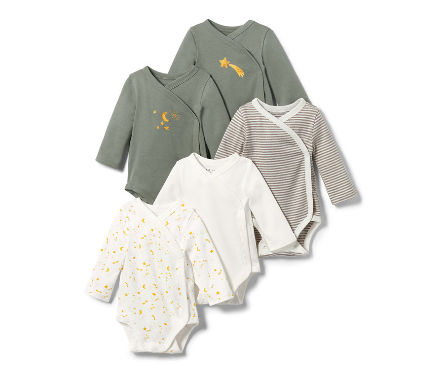 Öt kisgyerek body állítható hosszúsággal, csillagok.