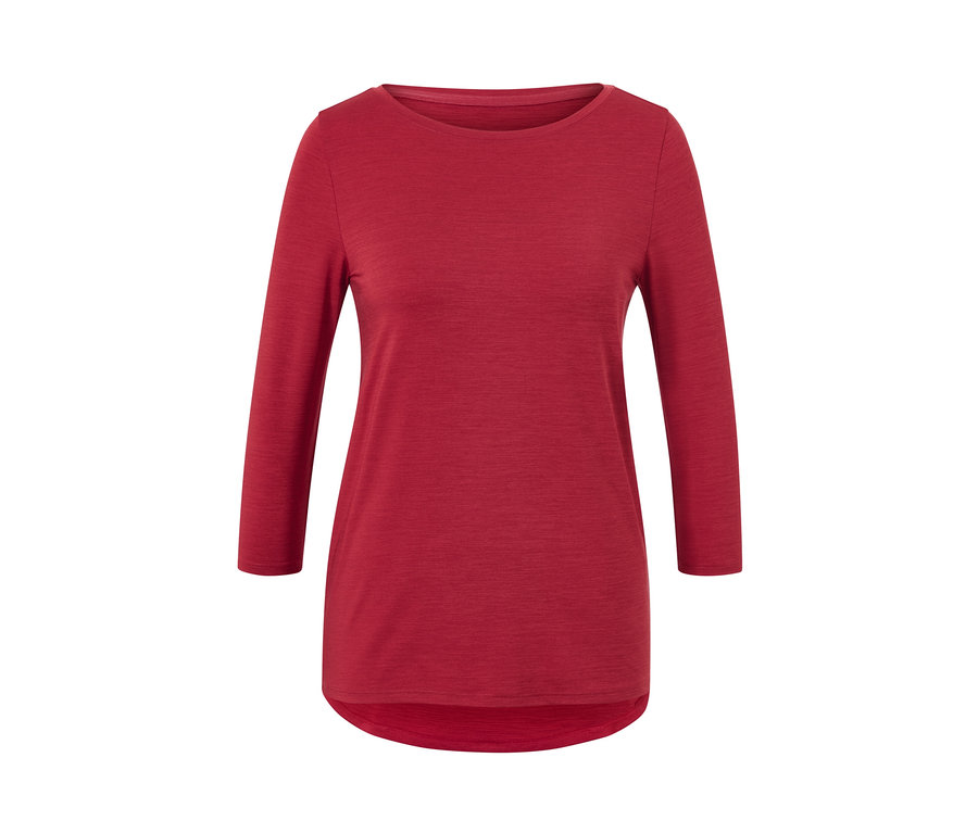 Piros, 3/4-es ujjú funkcionális felső.