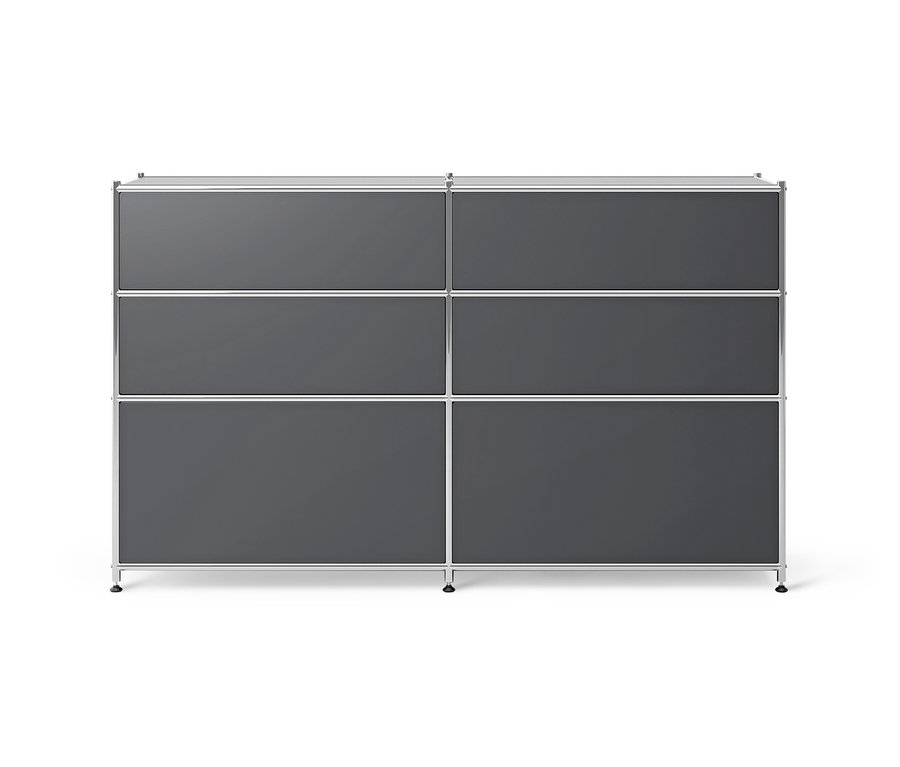 Szürke »CN3« fém komód 6 fiókkal.