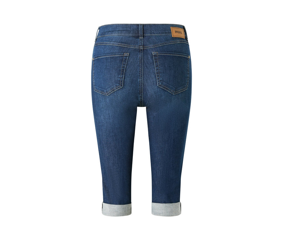 Hátulnézet az Angels farmernadrágról »Capri Turn-Up«, slim fit, középkék.