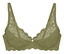 Triumph Amourette W melltartó olívaarany színben, csipkéből, hullámos szegéllyel és vékony pántokkal.