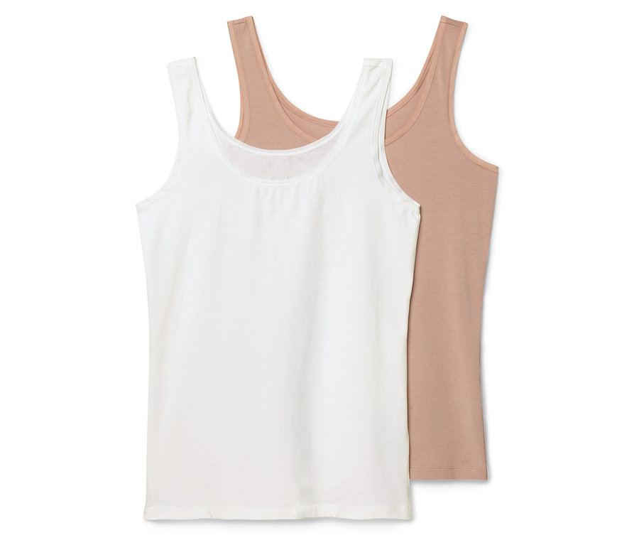 Két trikó van egymáson, az egyik fehér, a másik világosbarna.