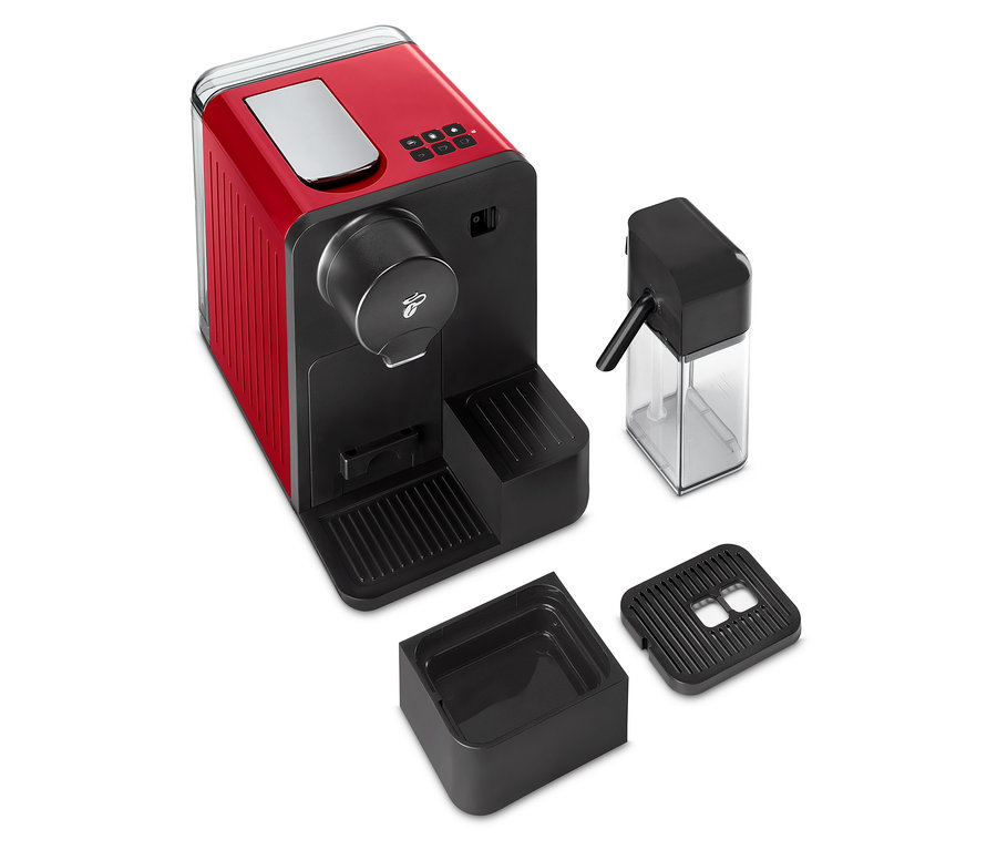 Piros Cafissimo milk kávéfőző, levehető alkatrészekkel.