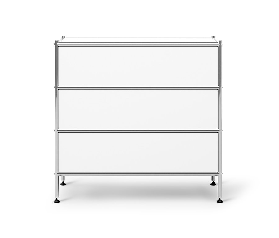 Fehér »CN3« fém komód 3 fiókkal.