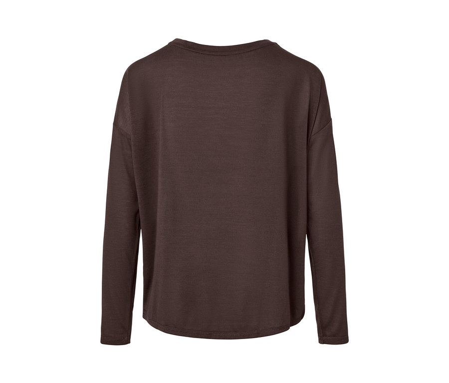 A barna, 2 az 1-ben sportfelső hátulnézete.