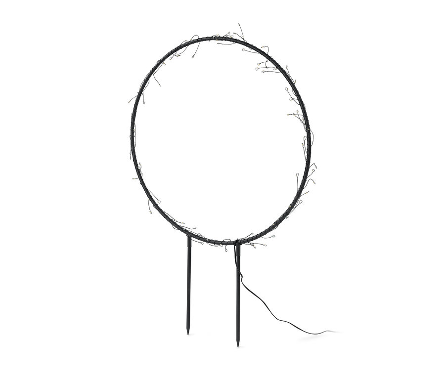 LED-es kültéri karika fémből.