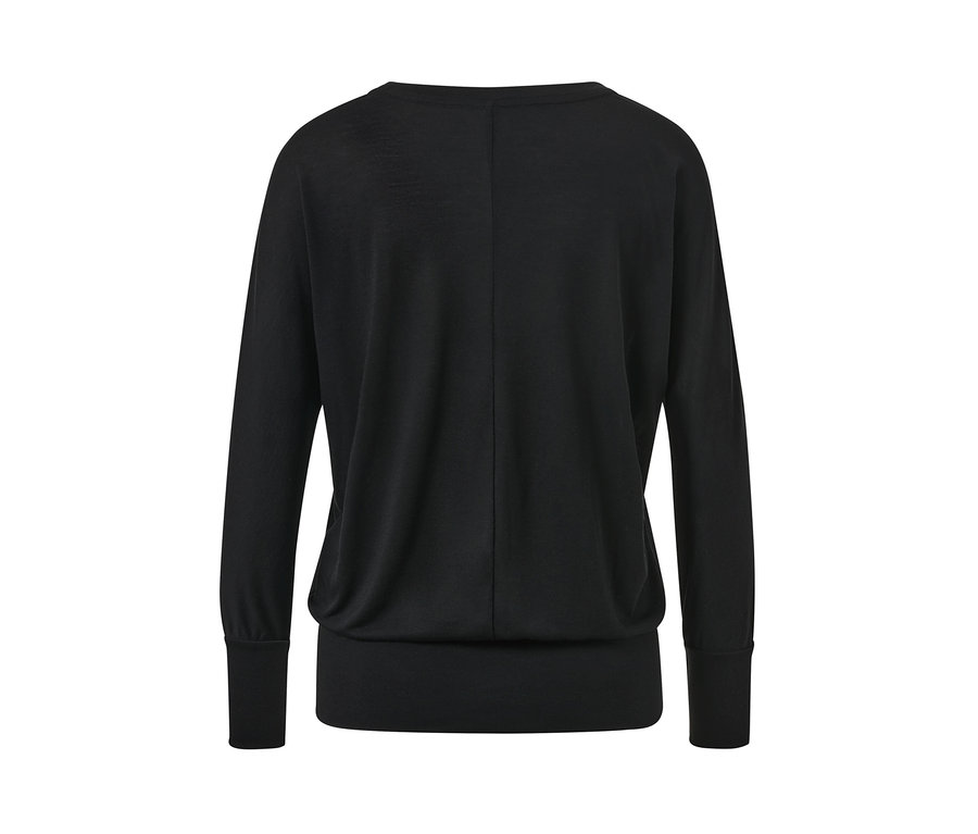 Egy fekete sport és jógafelső részletes hátsó nézete.