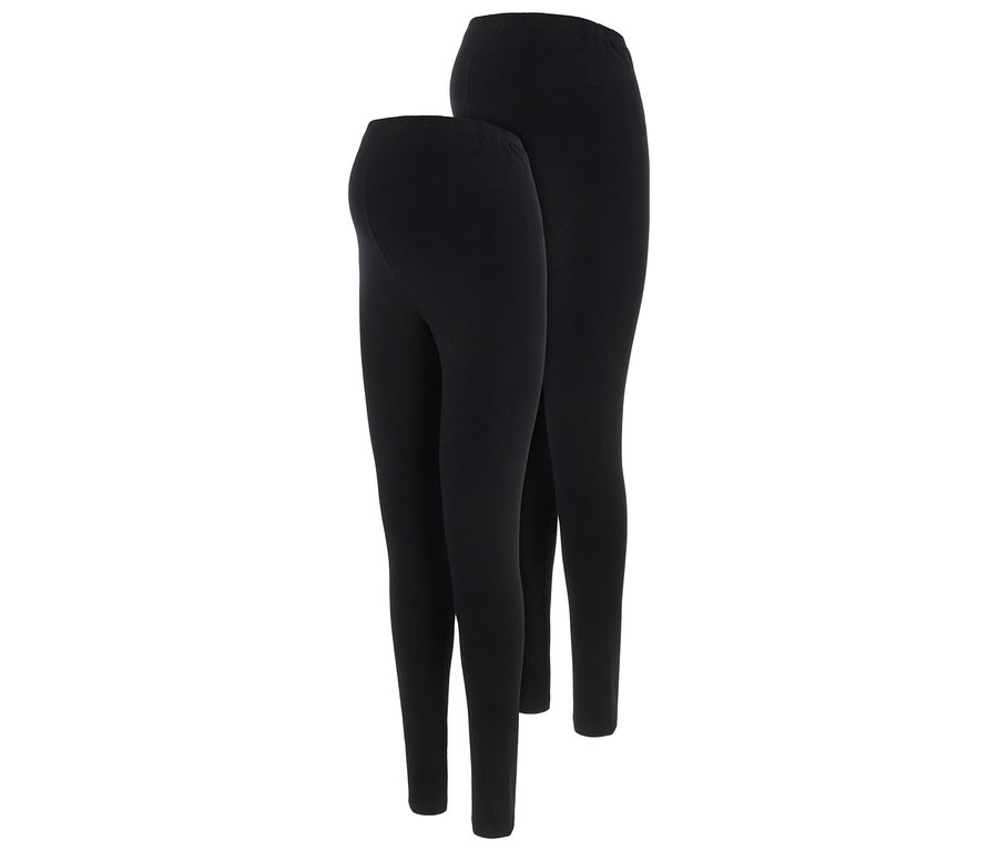 Két fekete MAMALICIOUS MLEMMA LONG LEGGING 2-P A. E. NOOS leggings egymás mellett fekszik.
