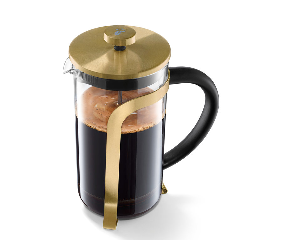 Arany dugattyús kávéfőző, 800 ml, 6 csésze.