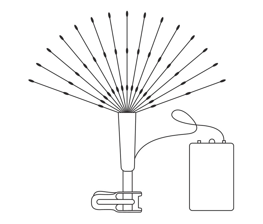Illusztráció egy LED-es karácsonyfa csúcsdíszről.