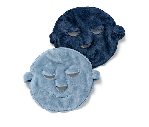 Két arcmaszk, egy világoskék és egy sötétkék.