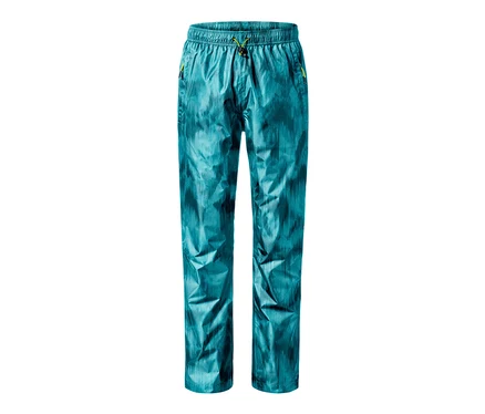 Türkiz, mintás unisex esőnadrág.