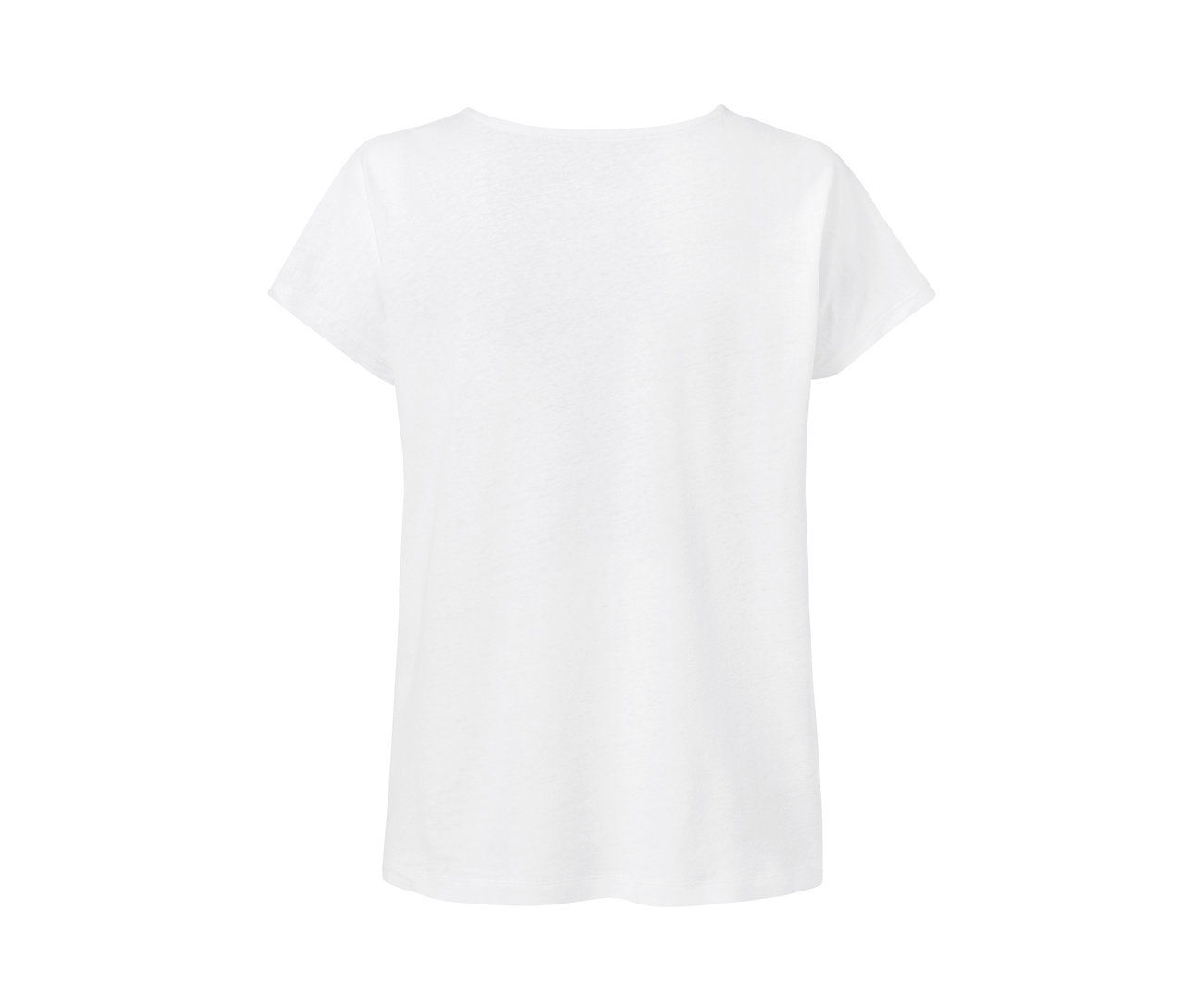 Fehér, lenvászon keverékéből készült női felső.