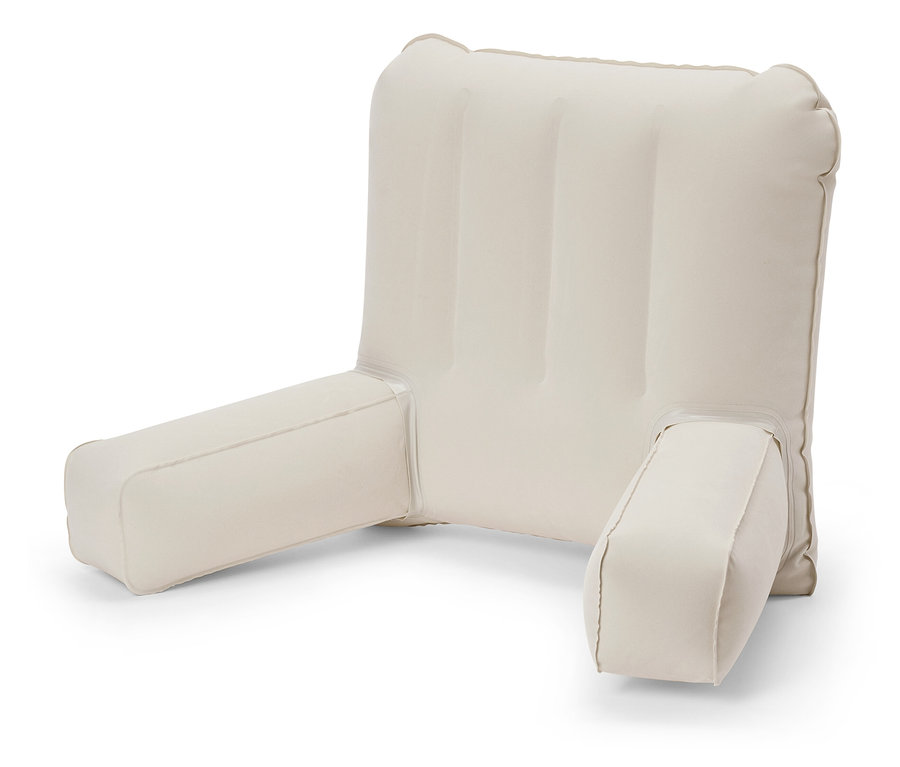 Bézs színű háttámla karfákkal.