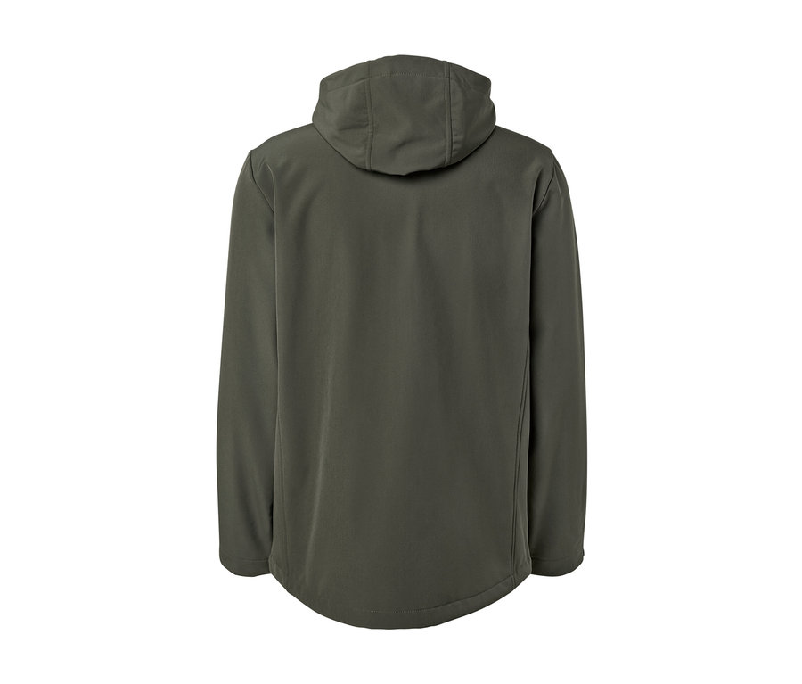 Hátulnézet egy softshell kabátról.