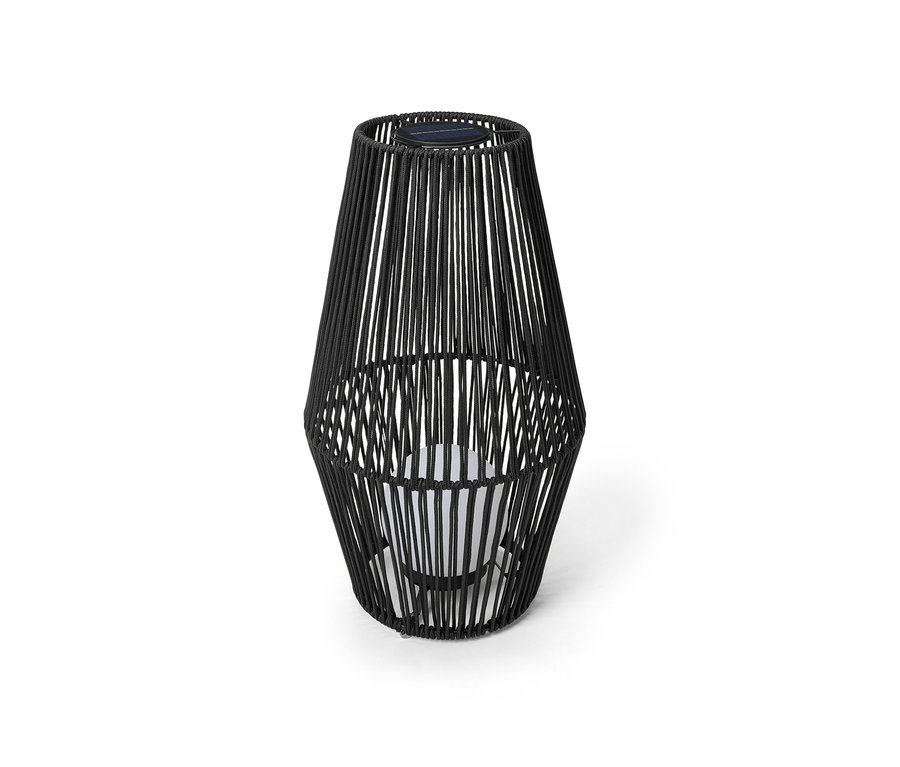 Nagy méretű, napelemes viharlámpa textilpánttal.