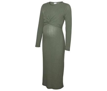 Egy olívazöld MAMALICIOUS MLLUCY JUNE LS JRS MIDI DRESS 2F.