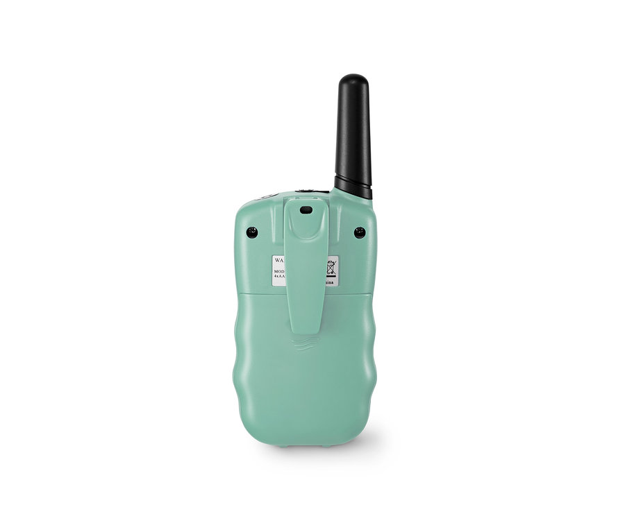Közelkép a 2 walkie-talkie gyerekeknek szett hátuljáról.