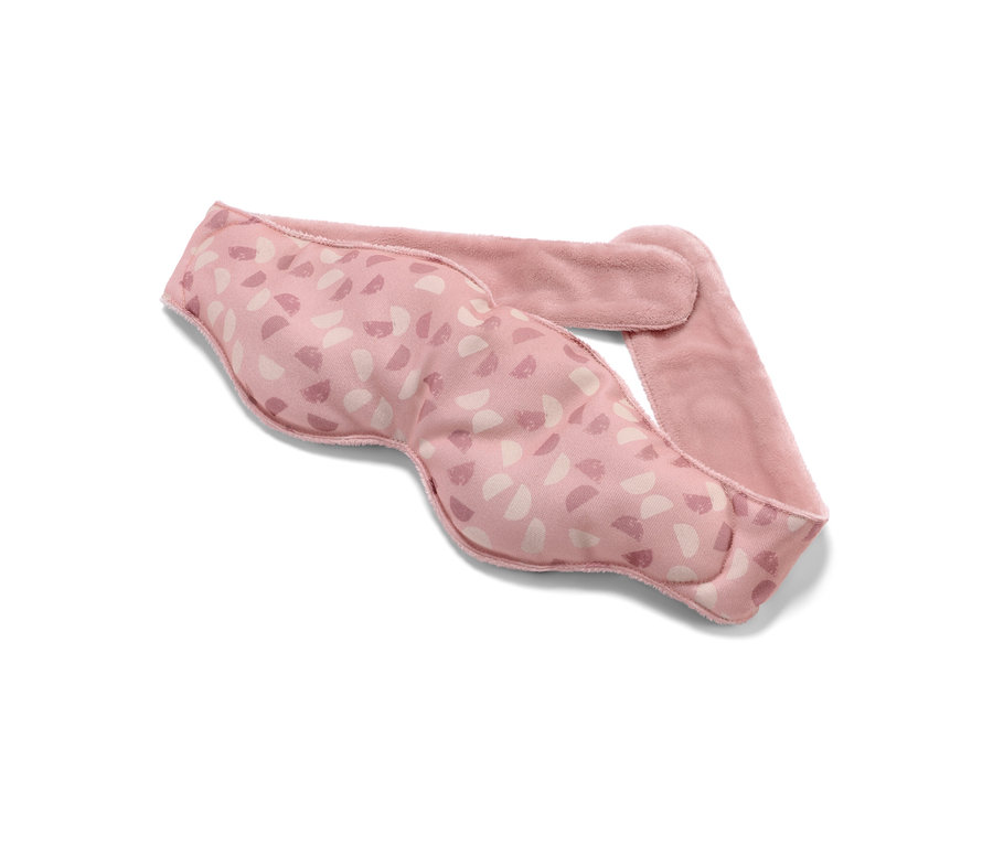 Rózsaszín súlyozott alvómaszk.