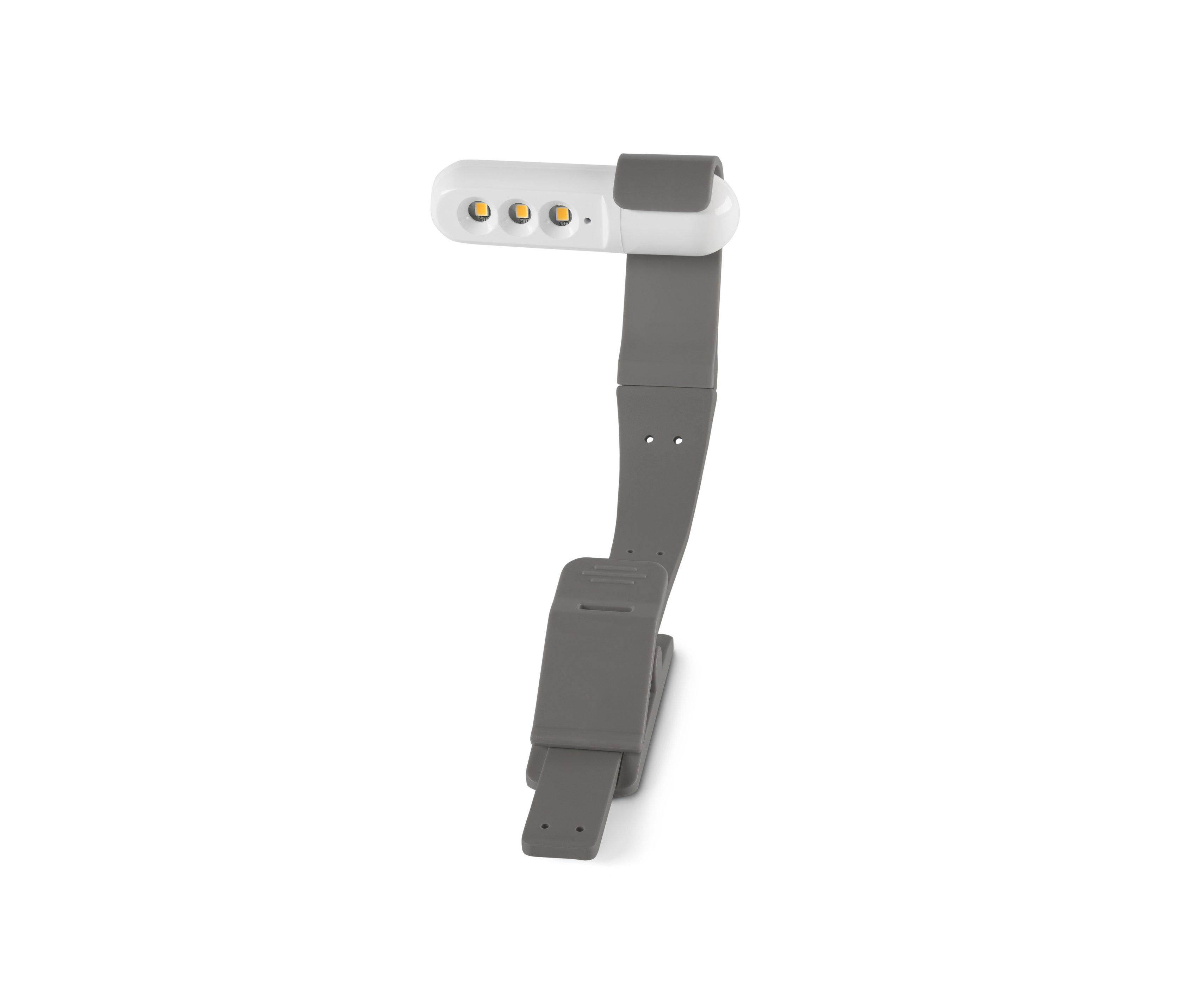 Szürke LED-es olvasólámpa.