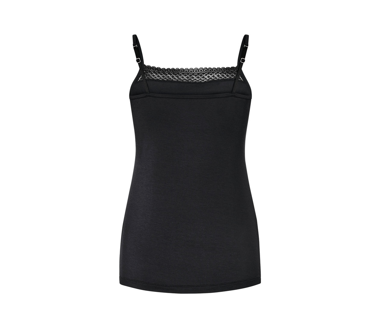 Fekete, csipkés női trikó.