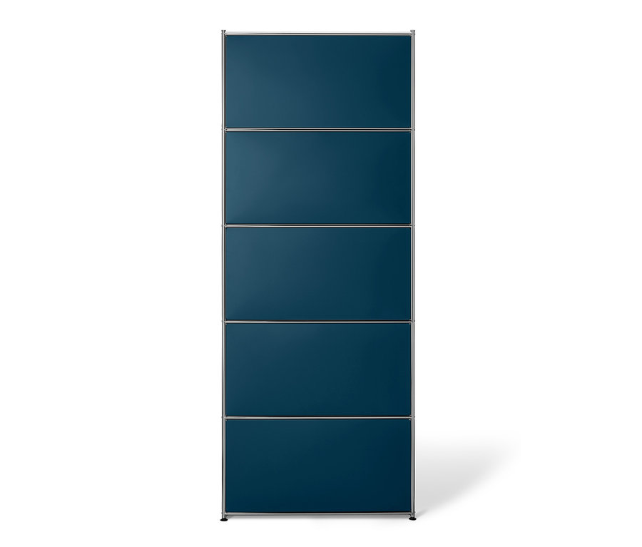 Kék magas fémpolc »CN3« lenyitható ajtóval.