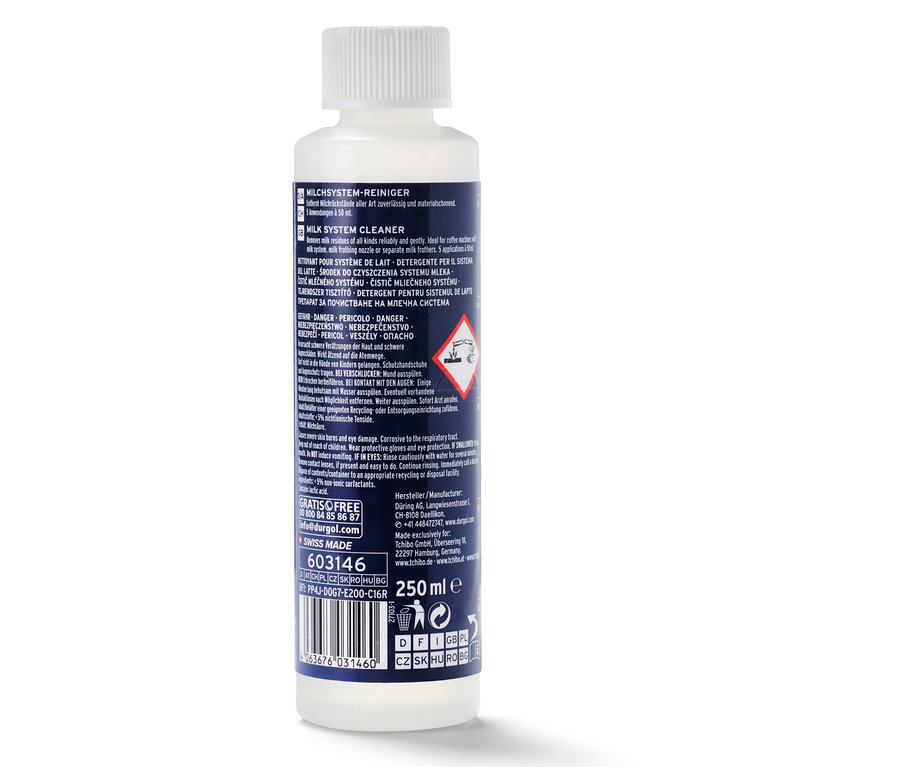 Fehér üveg durgol® tejrendszer tisztító, 250 ml.