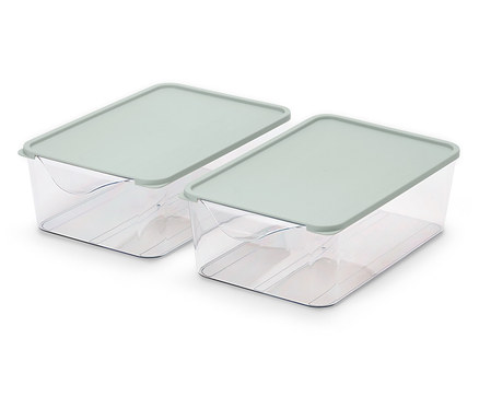 2 db tárolókosár hűtőszekrénybe, 2 fedéllel