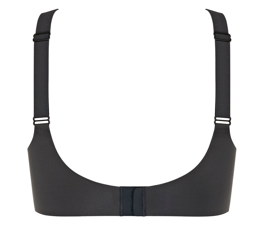 A fekete sloggi ZERO Feel 2.0 puha melltartó hátulnézete.