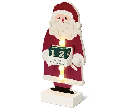 Egy fa Mikulás figura adventi kalendáriummal.