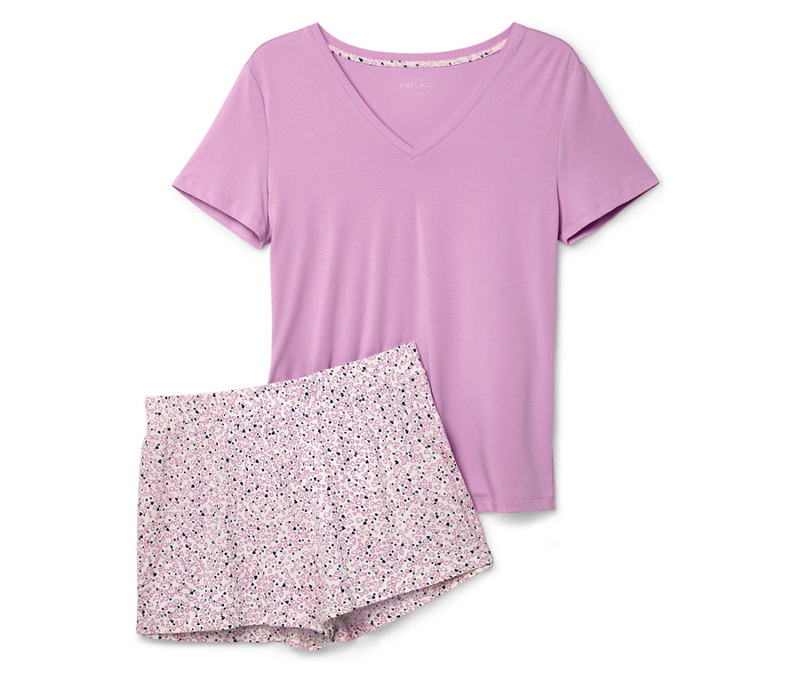 Női rövidnadrágos pizsama, szivecskés/rózsaszín