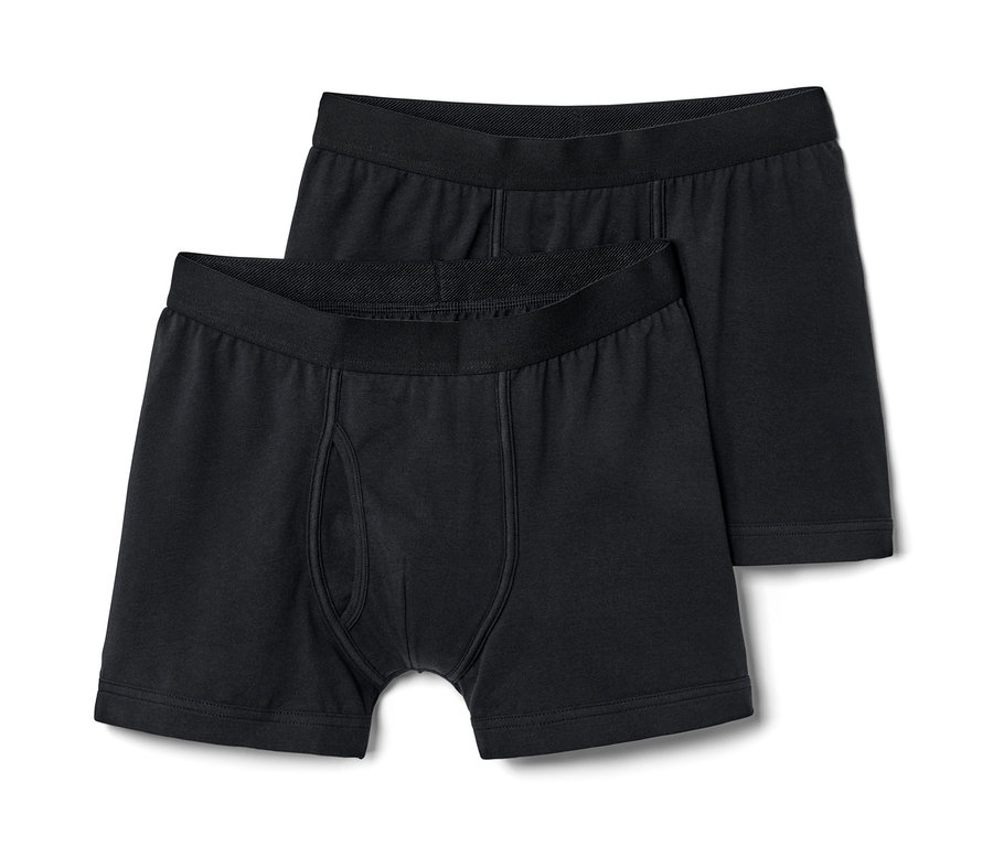 Két fekete férfi boxer alsónadrág szettben, fekete színben, egymáson.