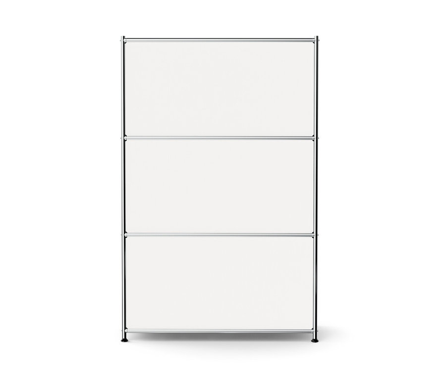 Fehér »CN3« fém komód 2 lenyíló ajtóval és 2 fiókkal.