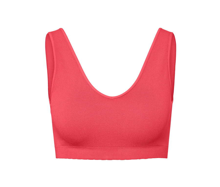 Korall színű női seamless bustier melltartó.