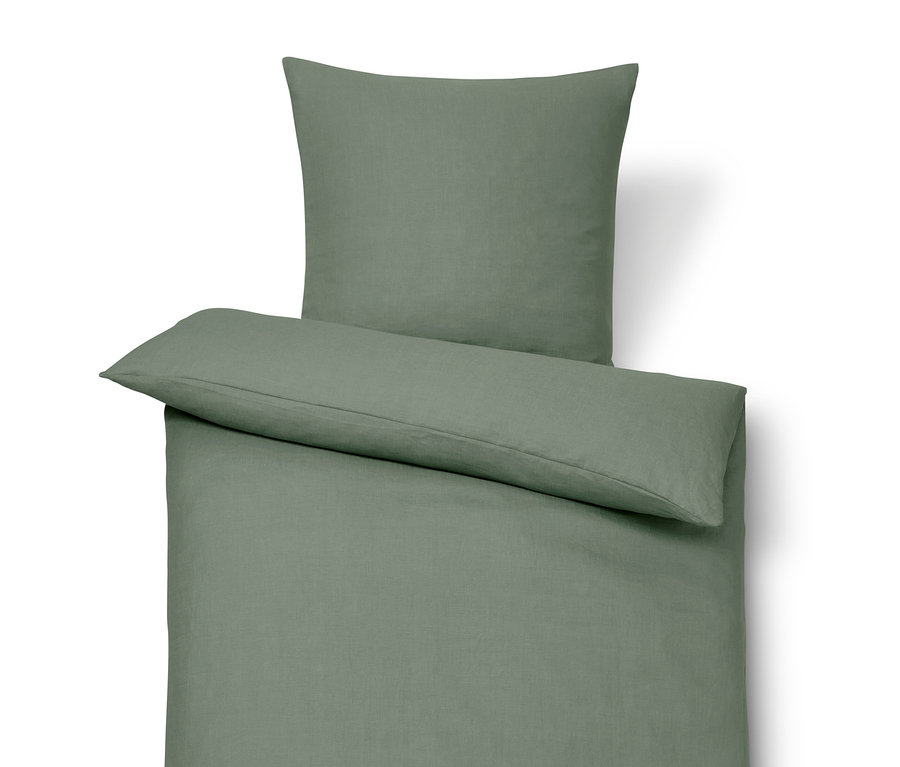 Zöld lenvászon ágynemű, normál és extra méretben.