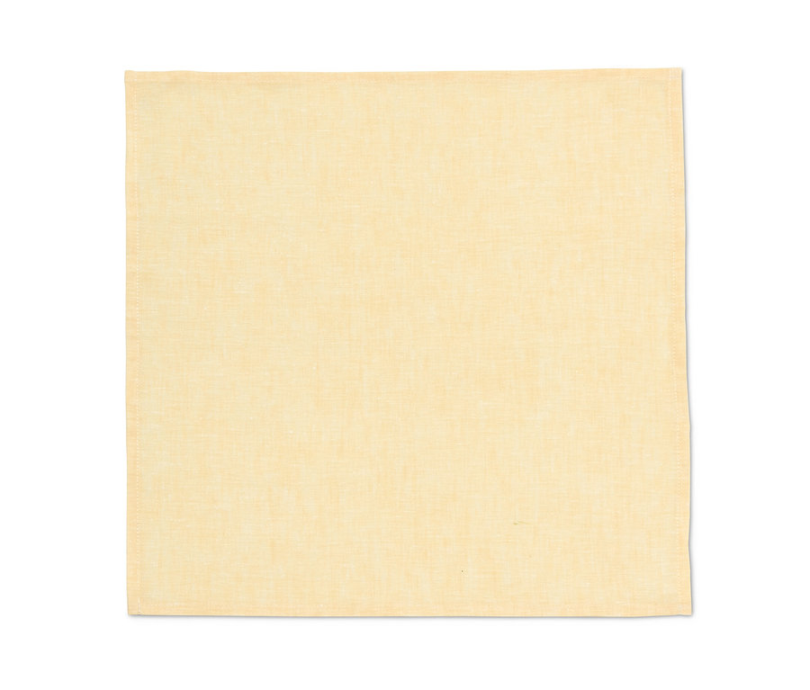 Egyetlen sárga vászonszalvéta a 2 szalvétából álló szettből.