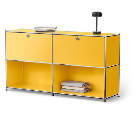 »CN3« fém komód 2 áthelyezhető lenyíló ajtóval, sárga