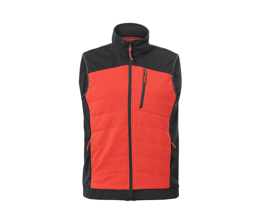 Narancssárga/fekete férfi kerékpáros mellény.