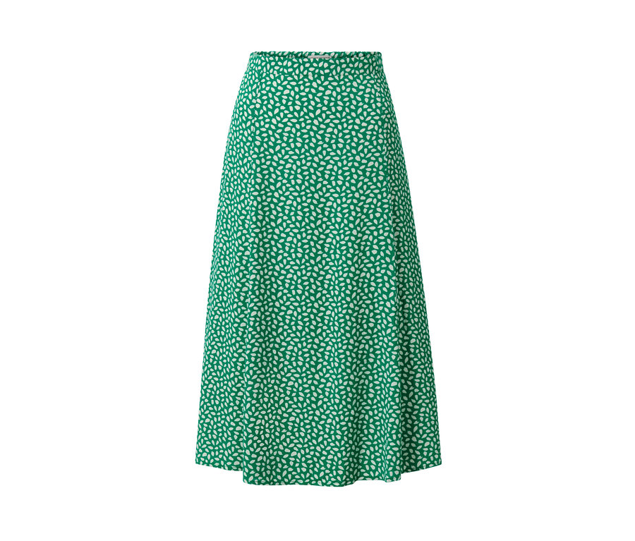 Zöld, mintás midi szoknya.