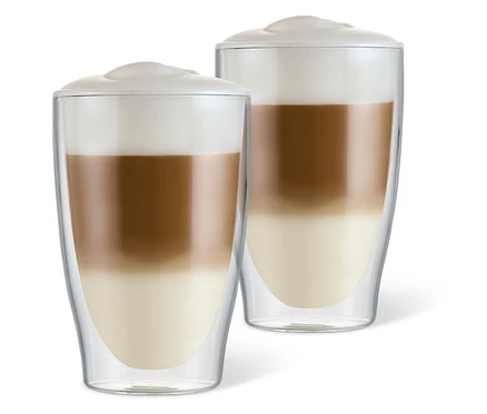 Két duplafalú latte macchiato pohár.