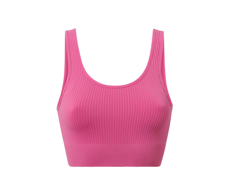 Rózsaszín női bustier sportmelltartó.