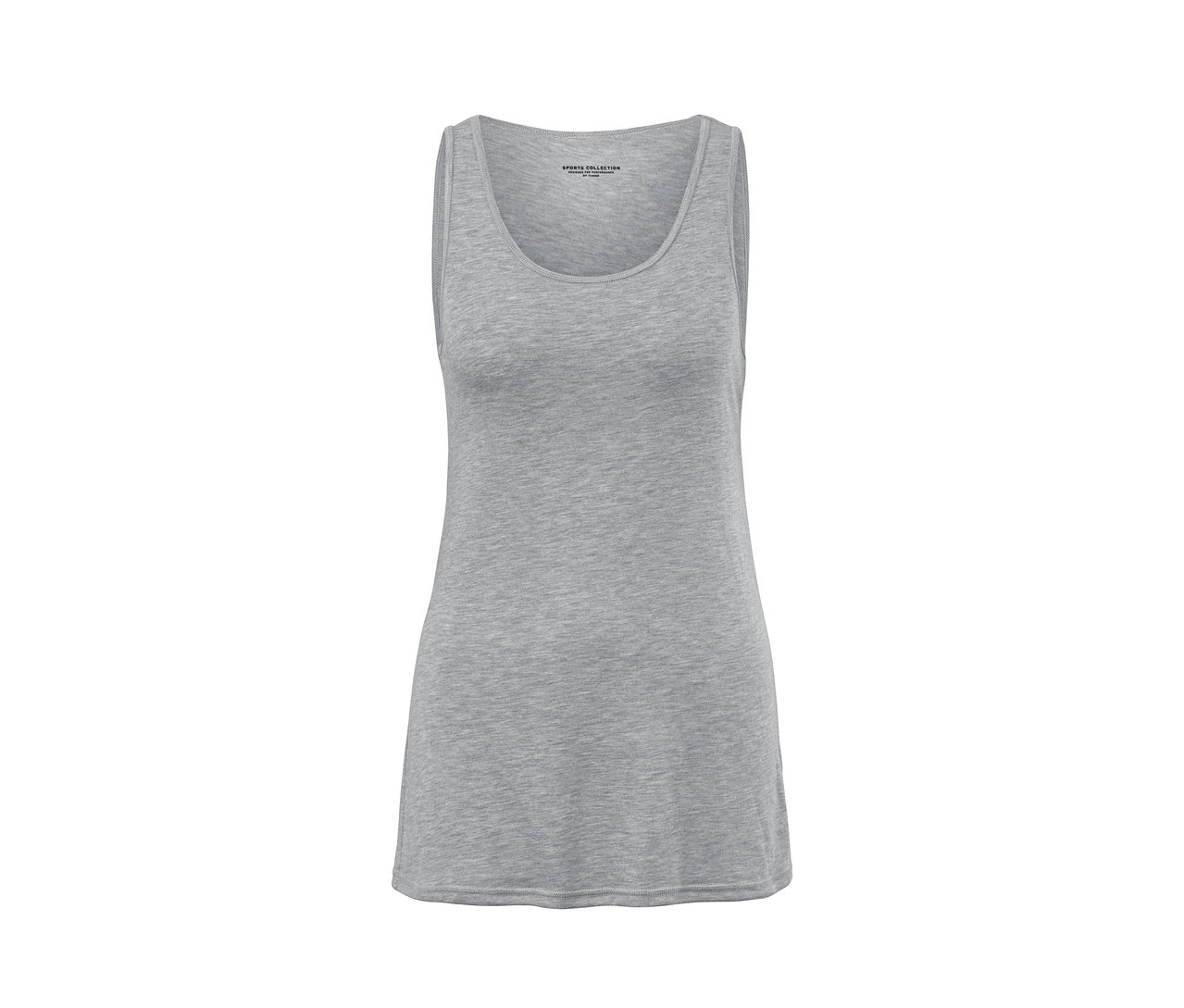 Szürke női 2 az 1-ben sportfelső, fekete/szürke.