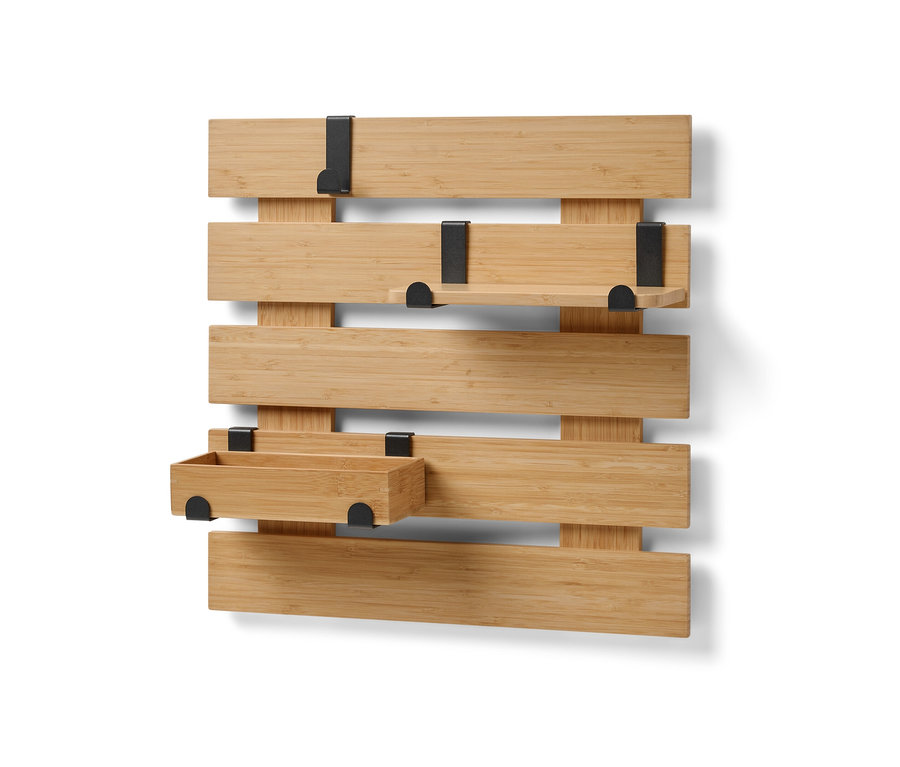 Fali polc igény szerint használható akasztóval és aljjal.