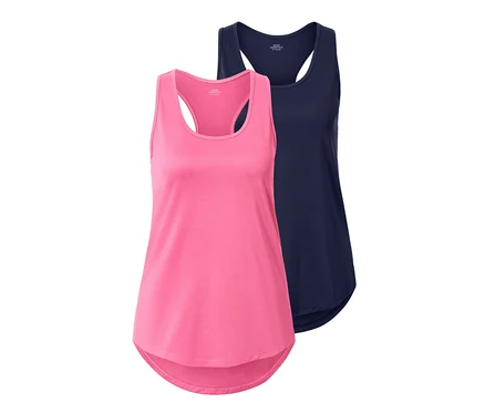 Két funkcionális top: egy pink és egy kék.