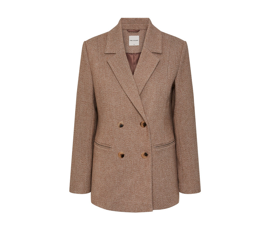 Barna blézer gombokkal.