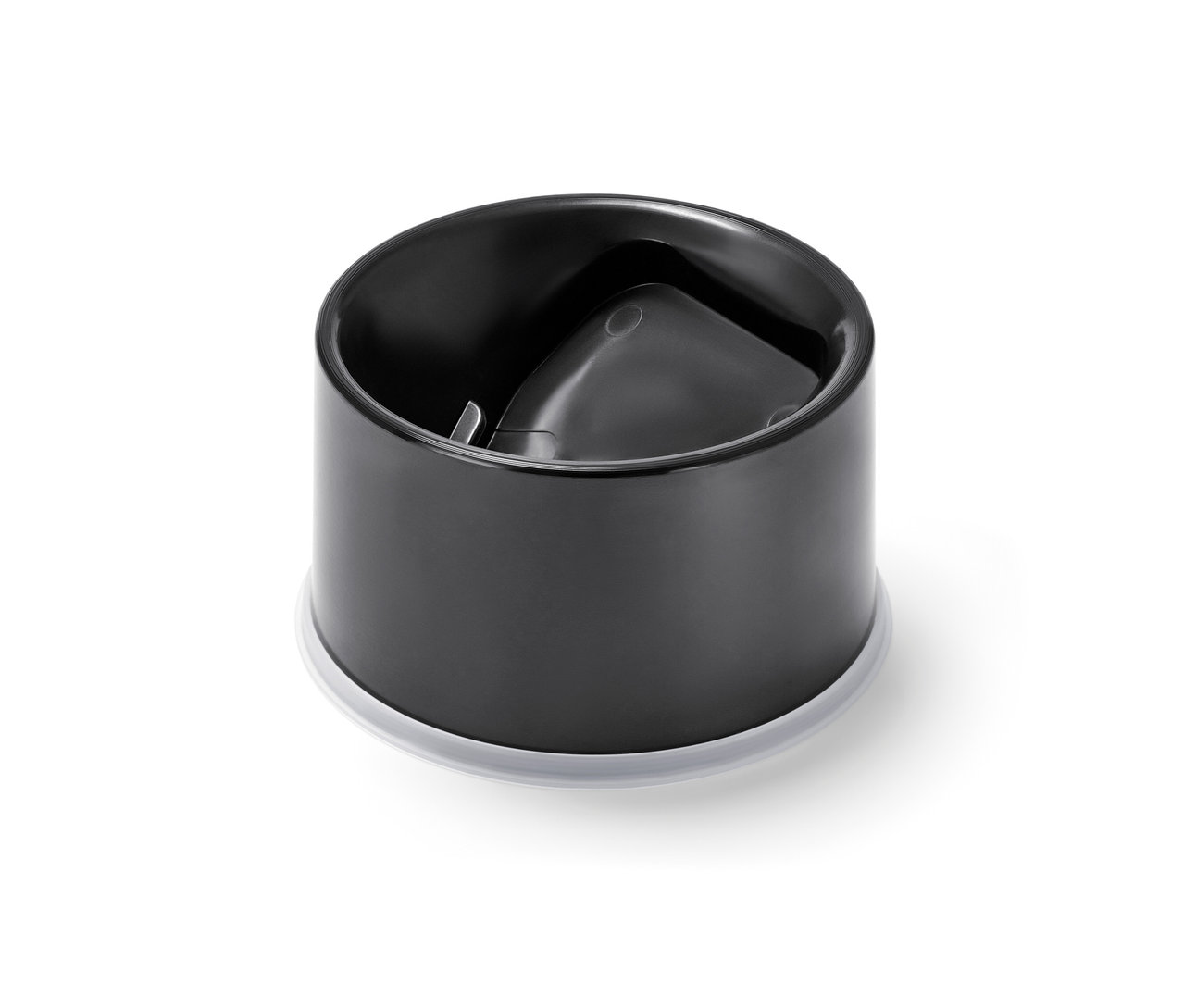 Fekete szilikon WC-kefe tartó.