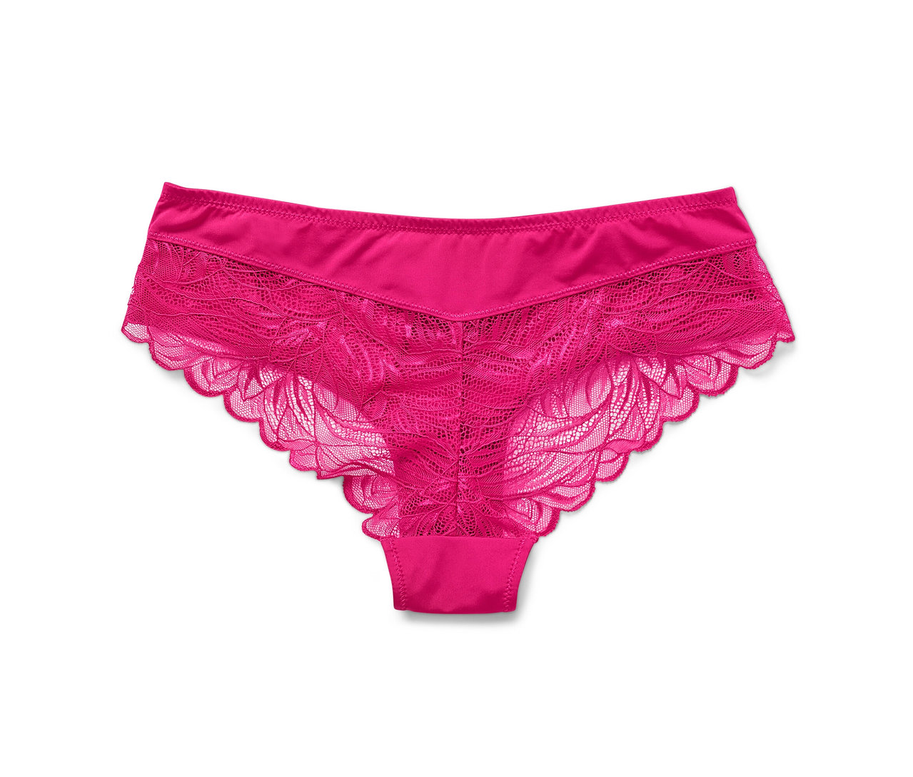 Egyetlen fukszia színű, csipkés brazil alsó.