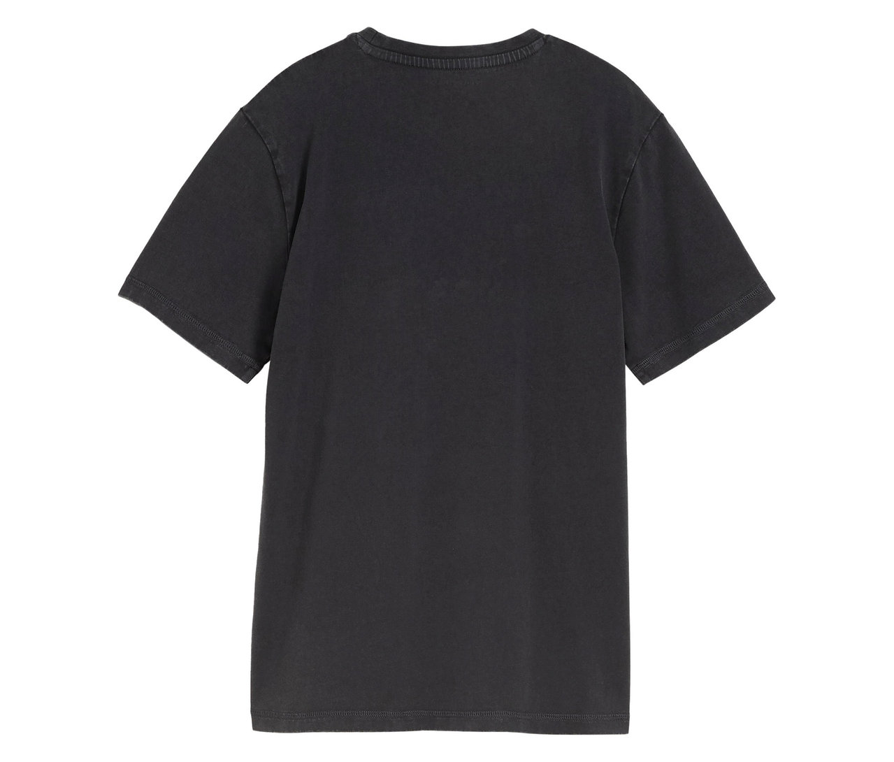 Hátulról látható Tom Tailor gyerek Basic póló savas mosású kivitelben, coal grey színben.