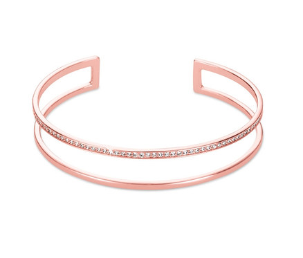 Női karkötő, cirkónia köves, rosegold.