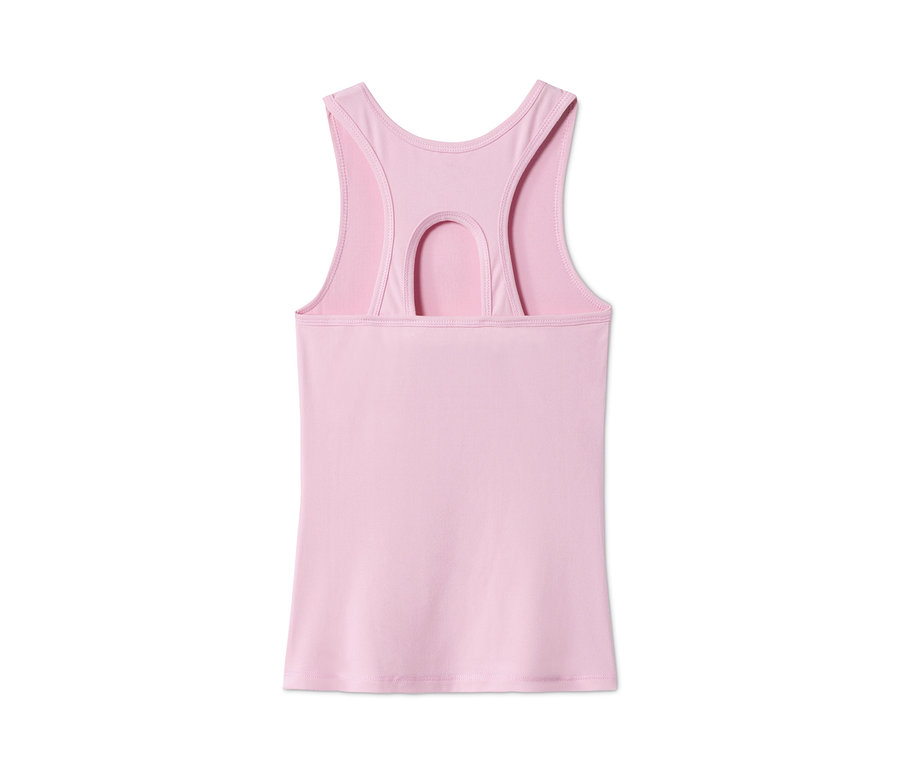 Rózsaszín sporttop újrahasznosított anyagból, racerback hátrésszel.